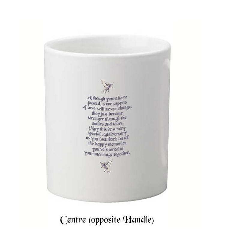 Personalised Wedding Anniversary Mug Gift - Silver (25th) Ribbons