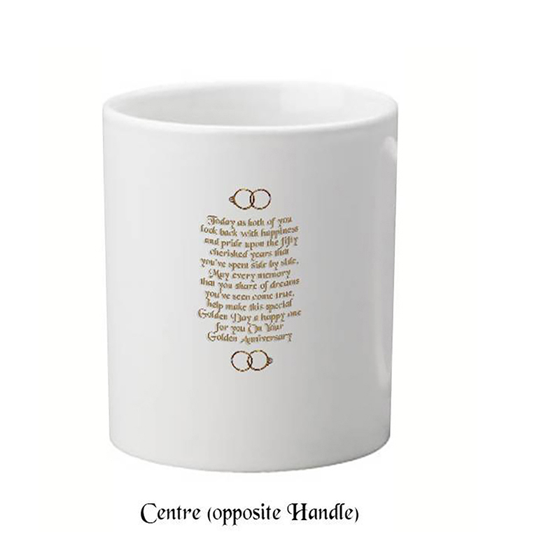 Personalised Wedding Anniversary Mug Gift - Golden (50th) Ribbons