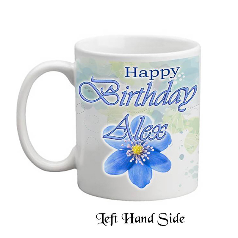 Personalised Birthday Mug Gift - Blue Orchid