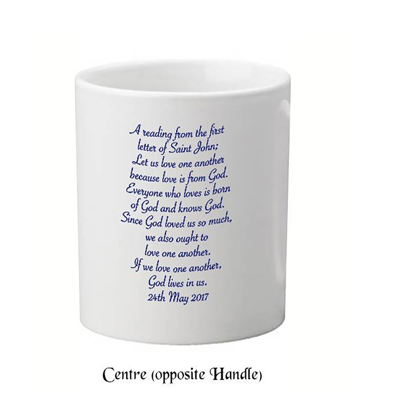 Personalised Communion Mug Gift - Blue Celtic Cross Communion
