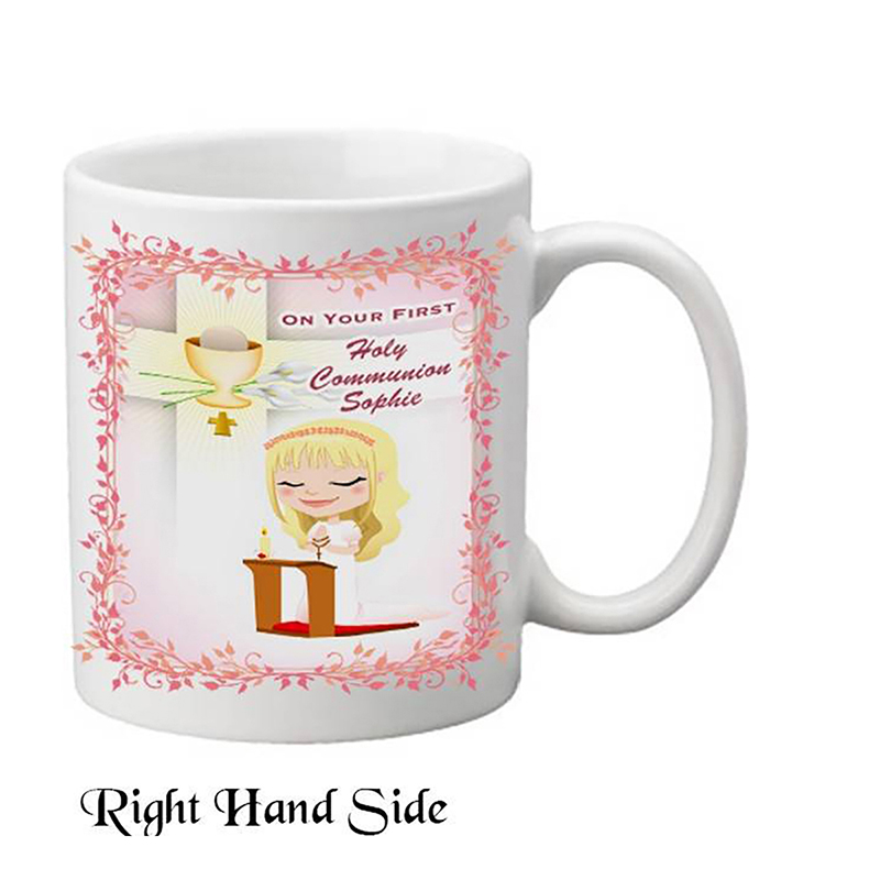 Personalised 1st Holy Communion Mug Gift - Girl & Chalice Personalised