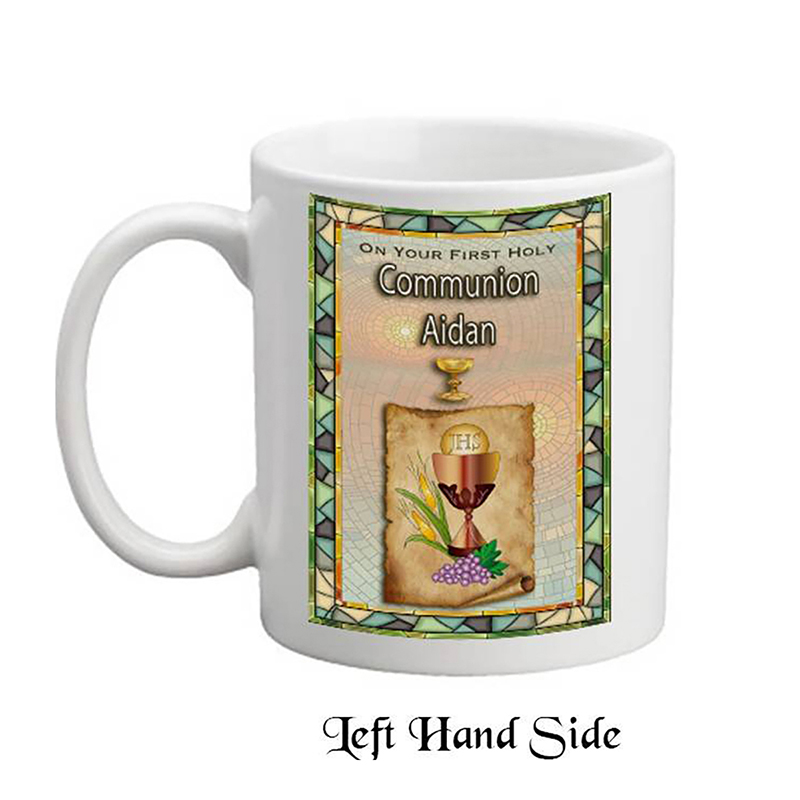 Personalised Communion Mug Gift - Chalice & Parchment