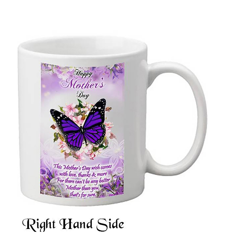 Personalised Mothers Day Mug Gift - Purple Butterfly