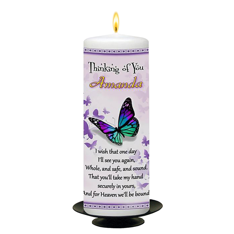 Personalised Remembrance Candle - Butterfly Heaven