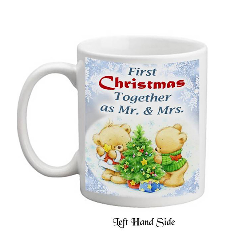 Personalised Christmas Mug Gift - Baby Bear Decorating - Your First Xmas