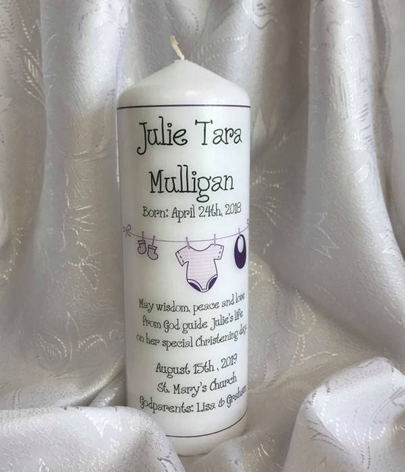 Personalised Girls Christening Candle - All The Little Things Pink