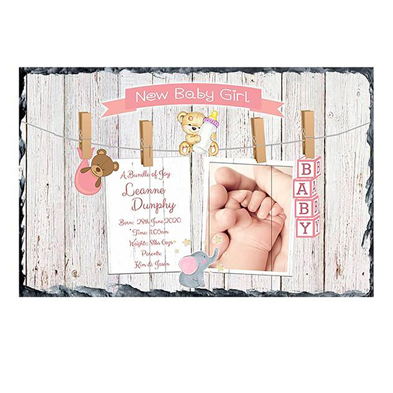 Personalised New Baby Candle Gift - Girl Toys & Pegs