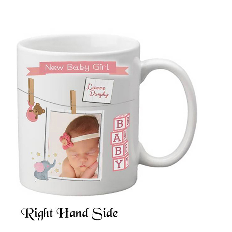 Personalised New Baby Money Box Gift - Girl Toys & Pegs with Photo