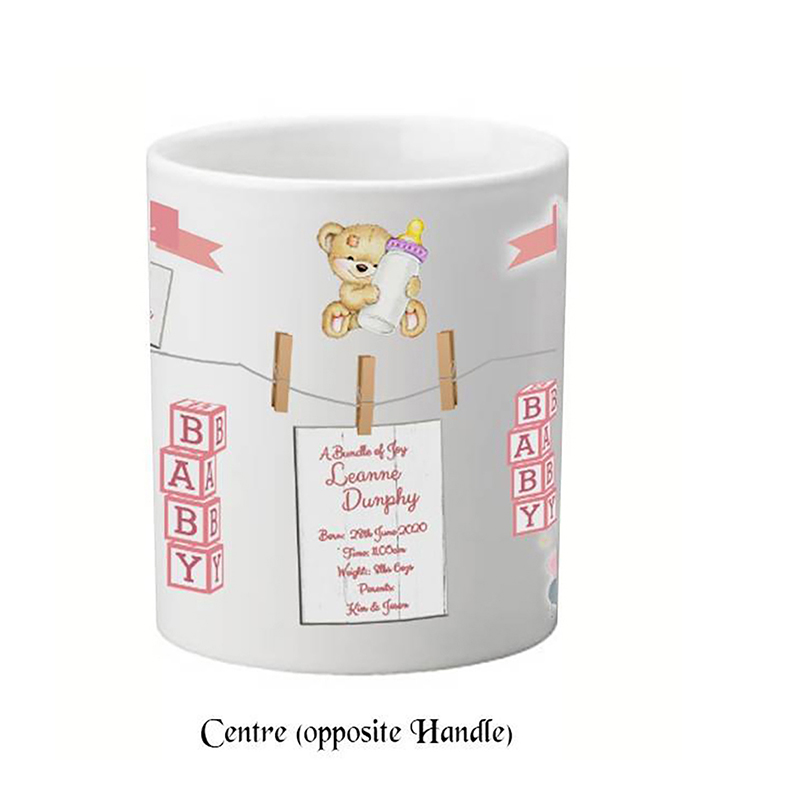 Personalised New Baby Mug Gift - Girl Toys & Pegs