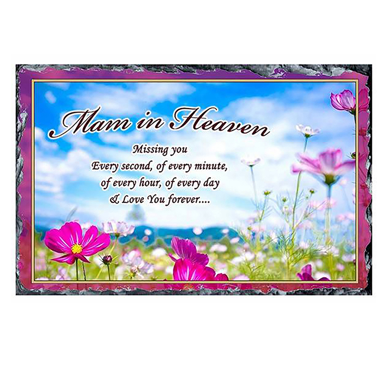 Personalsied Mothers Day Remembrance Slate - Mam in Heaven Meddow