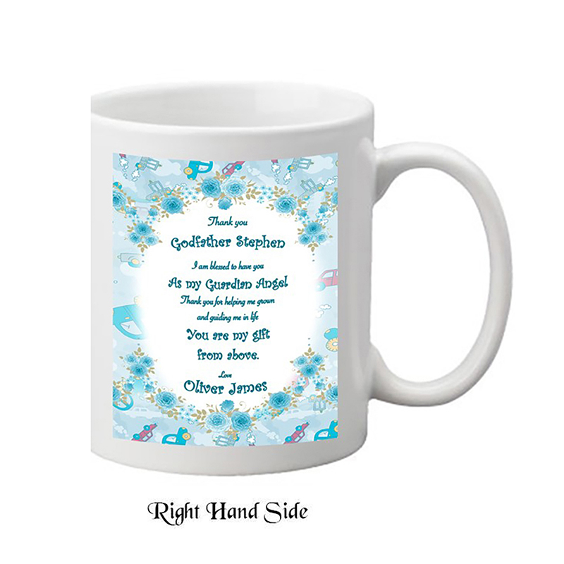 Personalised Godfather Mug Gift - Bear on Moon with Photo