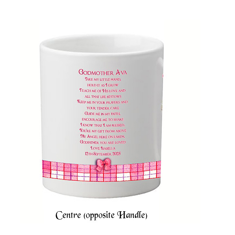 Personalised Godmother Mug Gift - Kitten & Bow