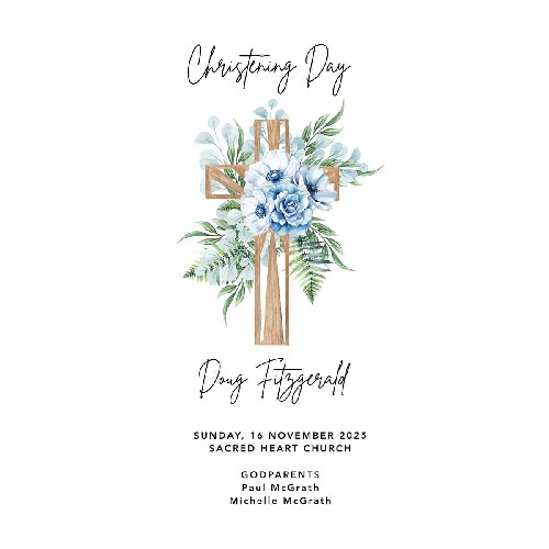 Bespoke Font Christening Candle (Blue)