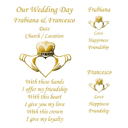 Personalised Wedding Candles - Claddagh Heart