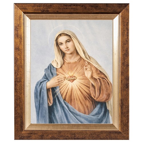 Religious Frame - Sacred Heart of Jesus Black & White (Colour Heart)