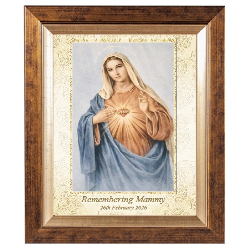 Religious Frame - Sacred Heart of Jesus Black & White (Colour Heart)