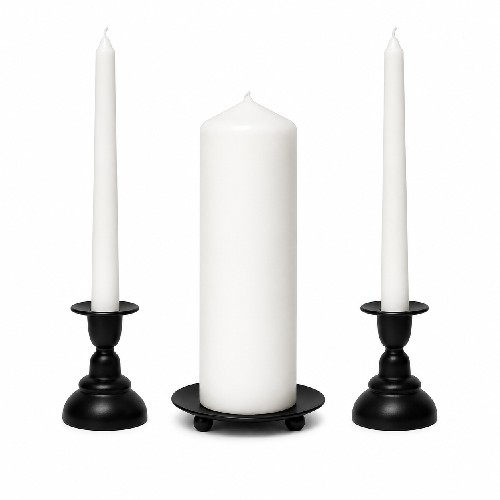 Candle Stand - Set Black includes: 1 Saucer & 2 Tulip Stands