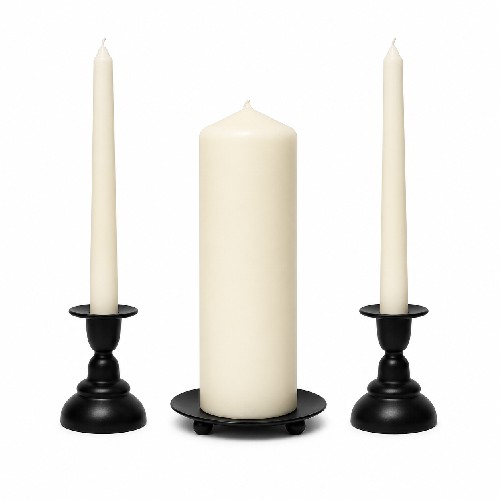Candle Stand - Set Black includes: 1 Saucer & 2 Tulip Stands