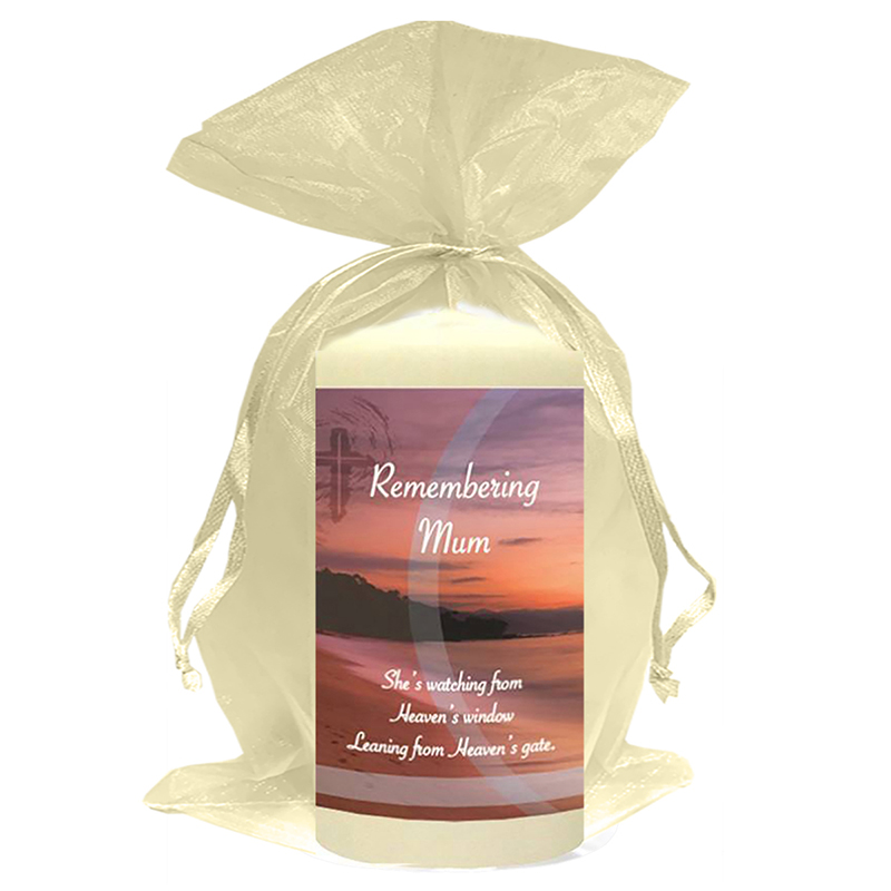 Personalised Remembrance Favour Candle - Beach