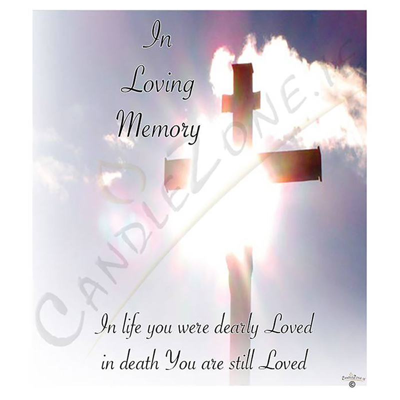 Personalised Remembrance Favour Candle - Cross & Clouds