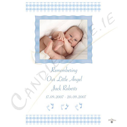 Personalised - Baby Blue Gingham with Photo