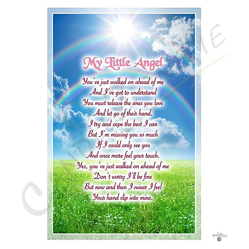 Personalised Remembrance Candle - Angel Wings Pink with Photo