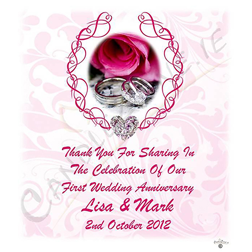 Personalised Wedding Anniversary Favour Candle - 1st Anniversary - Love Heart Gem