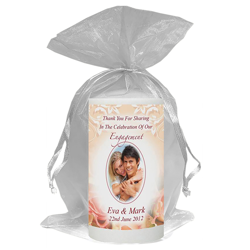 Engagement Favour Candle - Roses with Photo