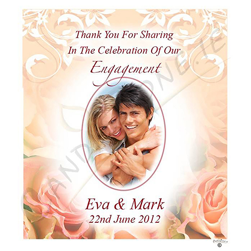 Engagement Favour Candle - Roses with Photo