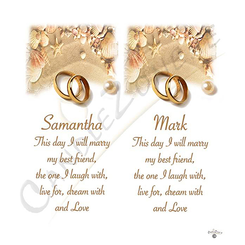 Personalised Wedding Candles - Beach & Rings