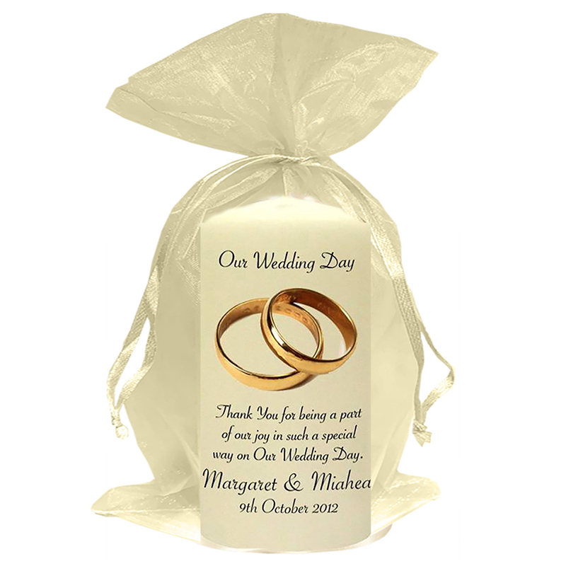 Personalised Thank you Wedding Favour - Simple Gold Wedding Rings