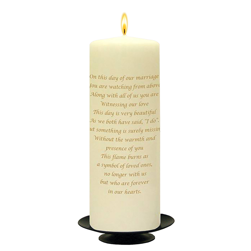 Personalised Wedding Remembrance Candle - Young Love Gold