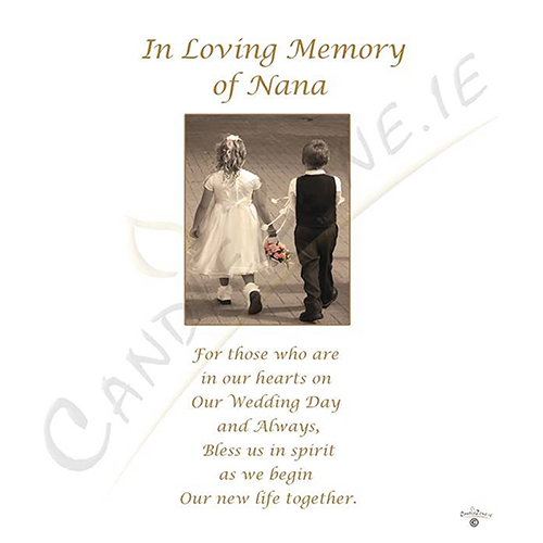 Personalised Wedding Remembrance Candle - Young Love Gold