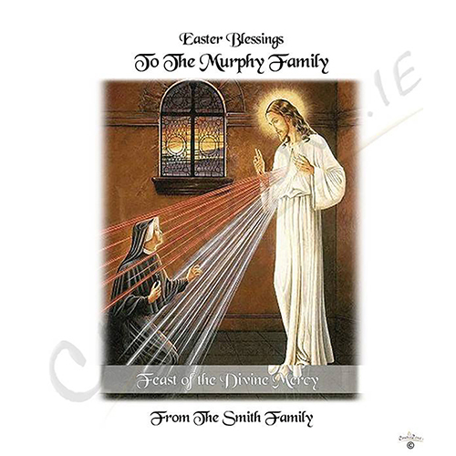 Personalatised Easter Gift Candle - Feast of Divine Mercy
