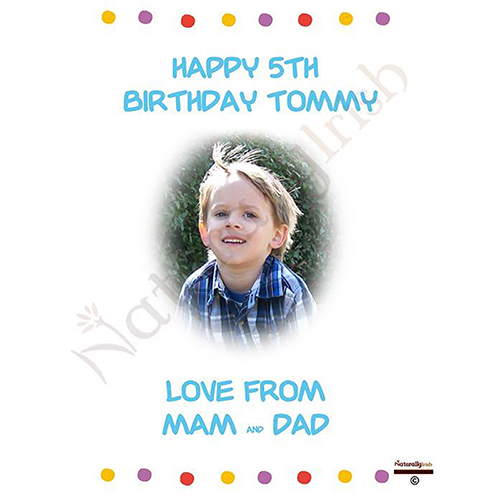 Personalised Birthday Candle - Age 5 - Animal Party & Photo