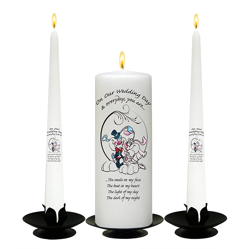 Personalised Wedding Candles - Bunny Love