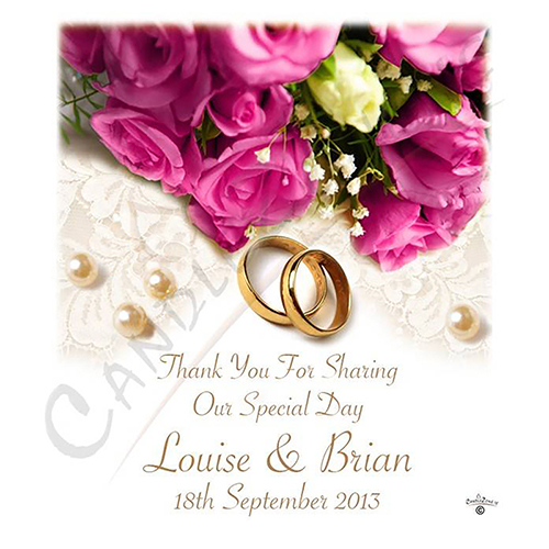 Personalised Thank you Wedding Favour - Pearls
