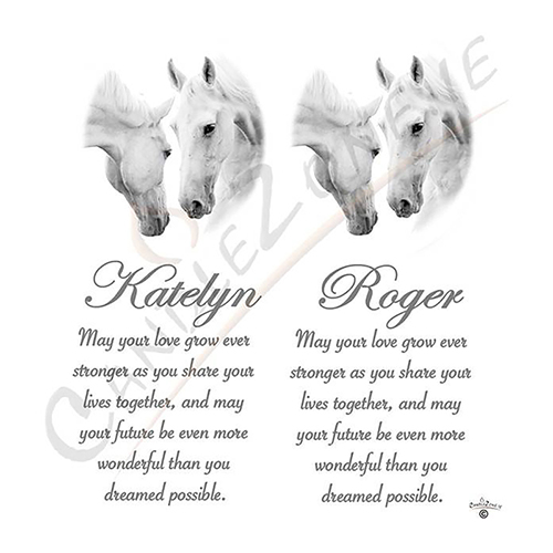 Personalised Wedding Candles - Wild Horses Silver Script
