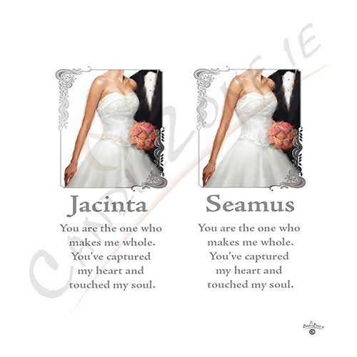 Personalised Wedding Candles - Chic Bride & Groom Silver Script