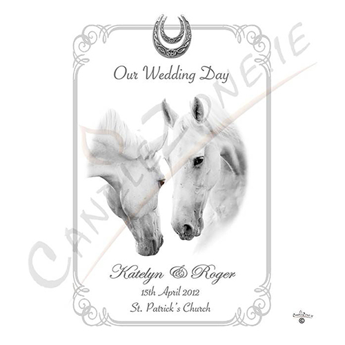Personalised Wedding Candles - Wild Horses Silver Script