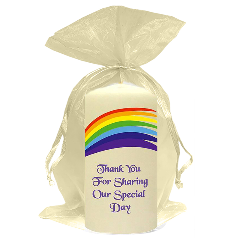 Personalised Thank you Wedding Favour - Rainbow Flair