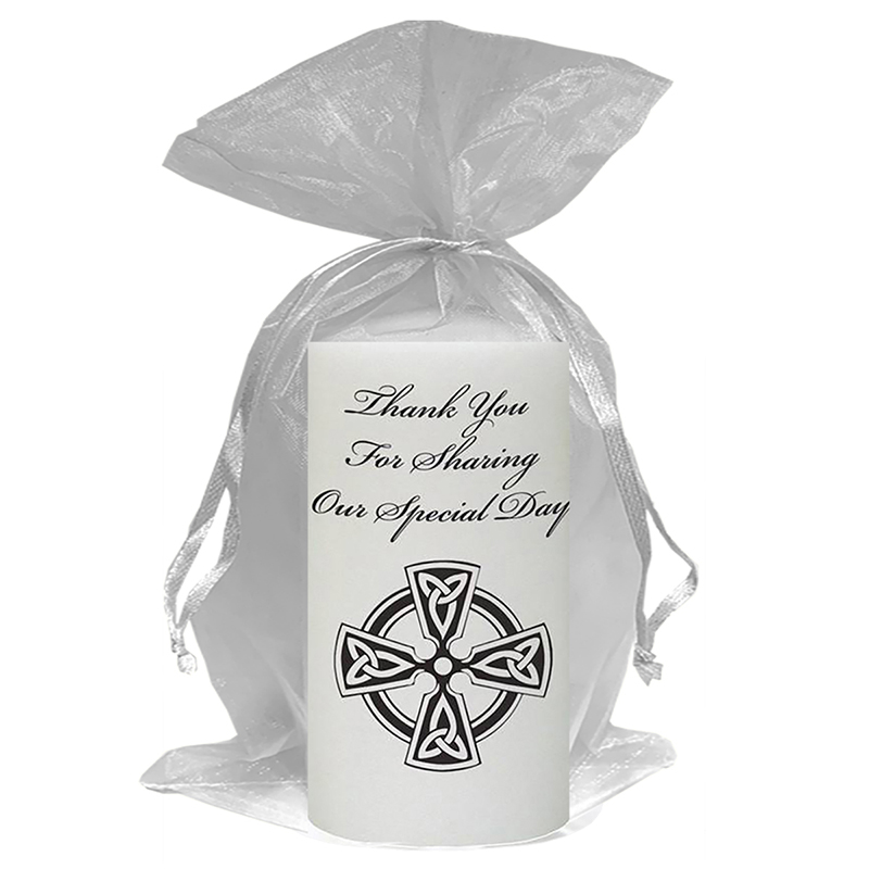 Personalised Thank you Wedding Favour - Trinity Cross Black Script