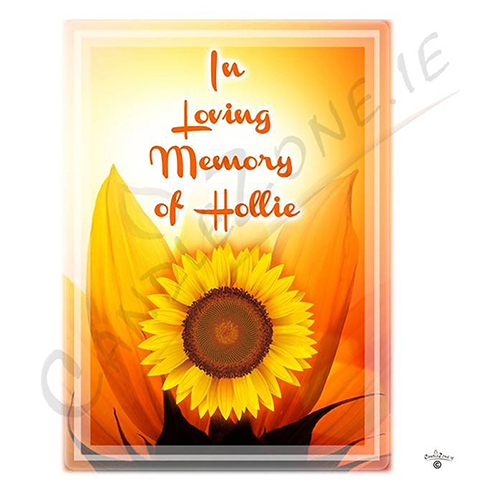 Personalised Remembrance Favour Candle - Sunflower