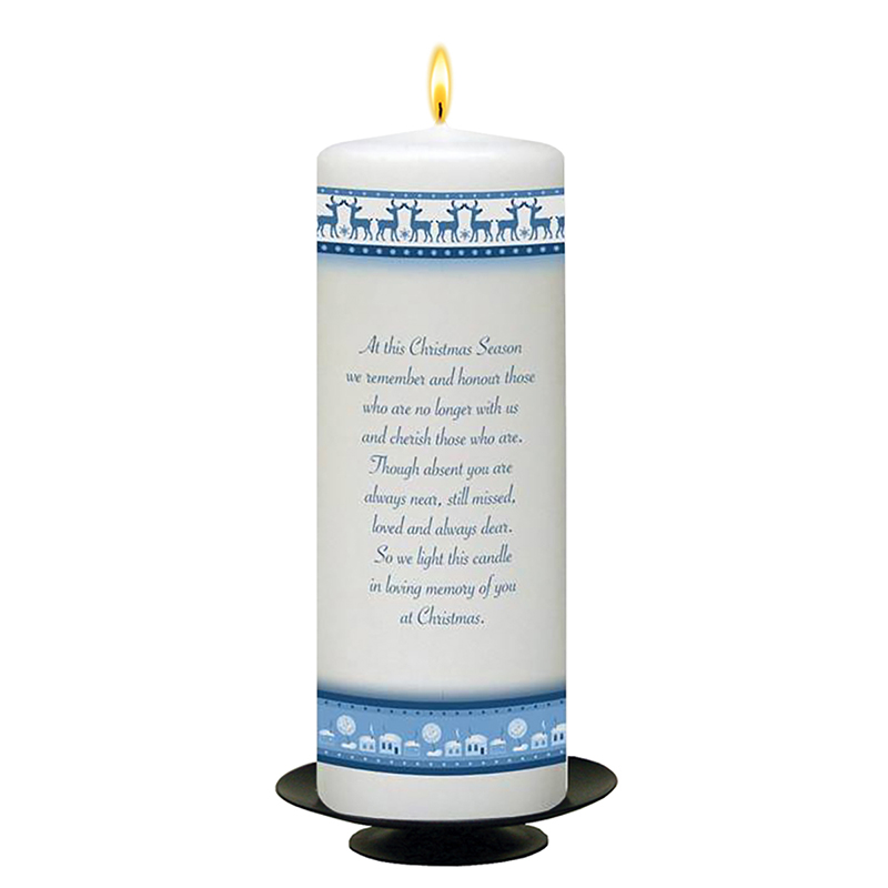 Personalised Christmas Remembrance Candle - Blue Christmas Little Angel