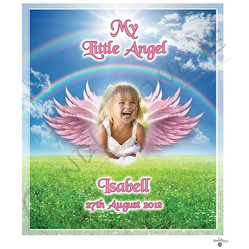 Personalised Remembrance Favour Candle - Wings & Rainbow Girl