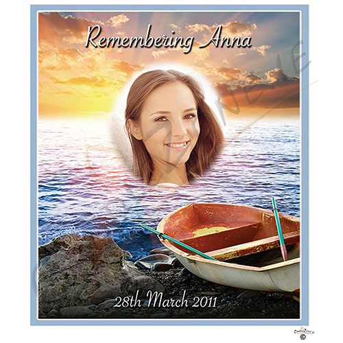 Personalised Remembrance Favour Candle - Sea & Boat Girl with Photo