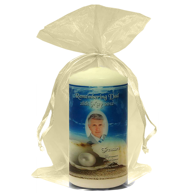 Personalised Remembrance Favour Candle - Shell & Pearl