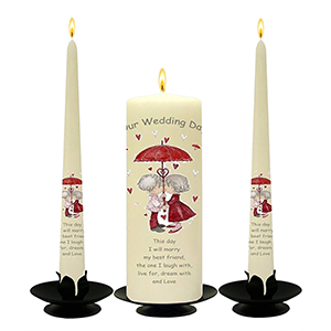 Personalised Wedding Candles - Family Crests Crest Gold Script