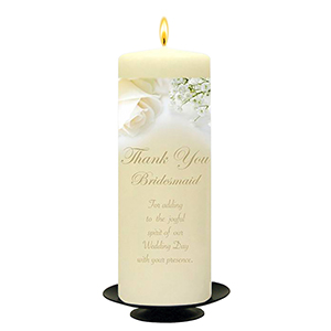 Personalised Wedding Thank you Candle Gift - Doves - Bridesmaid