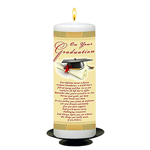 Personalised Graduation Candle Gift - Books & Apple